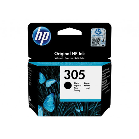 Cartouche d'encre HP 305 - Noir pour imprimantes HP Deskjet et Officejet - Compatible bureautique et usage domestique