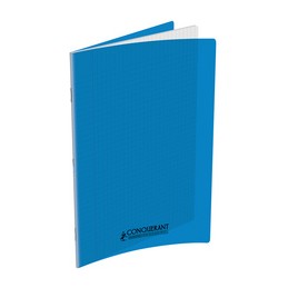 Cahier Conquerant 170 x 220 mm Séyès Polypro Bleu - 96 pages Grands carreaux pour école