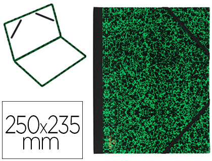 Carton à dessin Canson papier marbré vert 90g dos koveril noir fermeture élastique 250x325 mm pour dessin et création