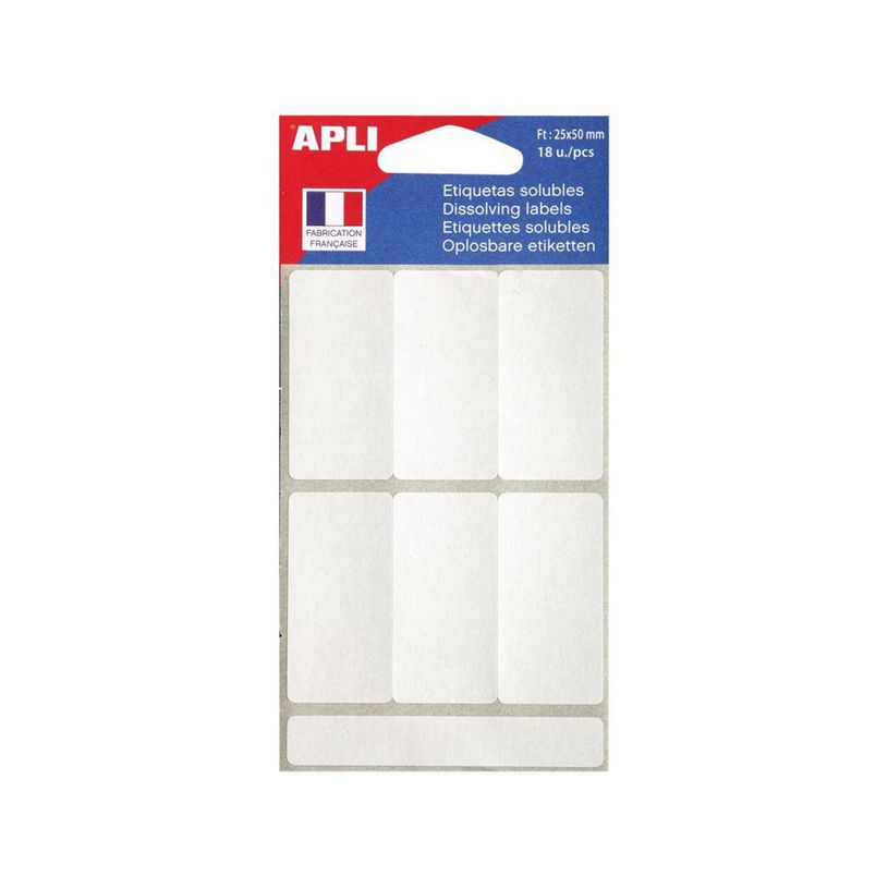 Étiquettes solubles Apli Agipa - 18 pièces - kraft blanc 25 x 50 mm pour loisirs créatifs et jardinage
