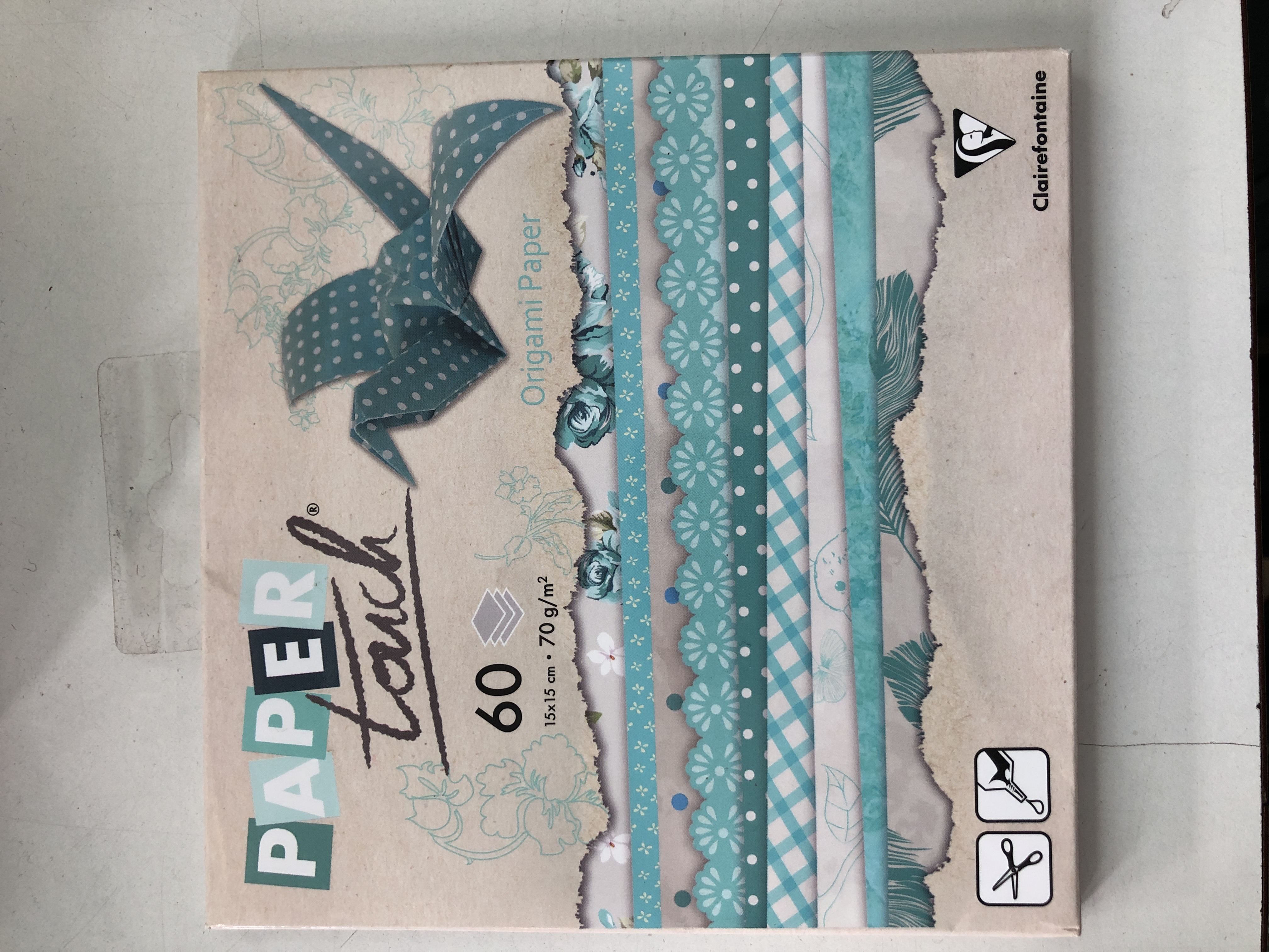Papier origami Paper Touch - 60 feuilles 15x15cm - motifs variés pour loisirs créatifs et pliage artistique