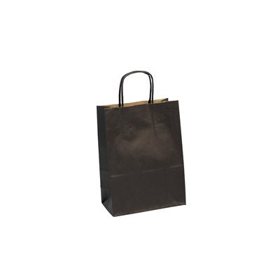 Sac Kraft Nervuré - Noir 16x8x21cm 100g - Emballage cadeau, transport léger, usage polyvalent