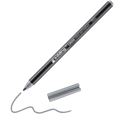 Feutre Edding 1300 - pointe ronde 2 mm gris argenté pour écriture et dessin scolaire en école et bureau