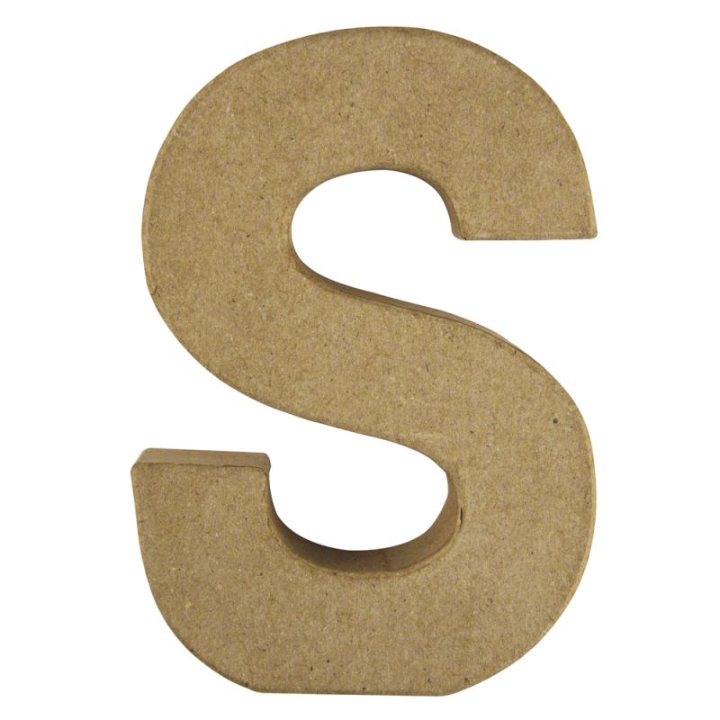 Lettre 3D papier mâché -S- 15x10.5x3 cm pour décoration et loisirs créatifs artistiques