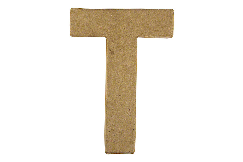 Lettre 3D Rayher en papier mâché T - 15x10.5x3 cm pour décoration créative et loisirs d'art au printemps