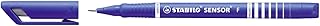 Feutre fin Stabilo SENSOR Bleu 189/41 - Pointe fine et flexible pour écriture précise et dessin