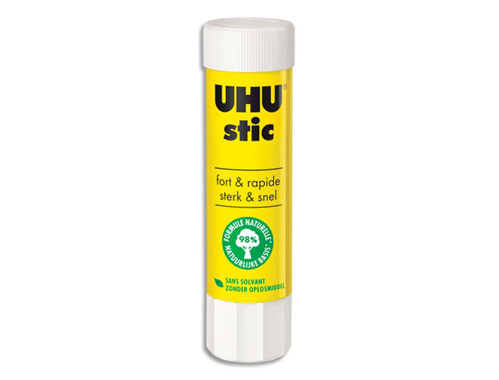 Colle blanche UHU Stic - Bâton 21g sans solvant - Lavable - Bouchon anti-séchage - Pour papier et carton