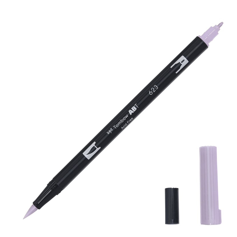 Feutre pinceau Tombow ABT 623 violet sauge - double pointe pour dessin et calligraphie