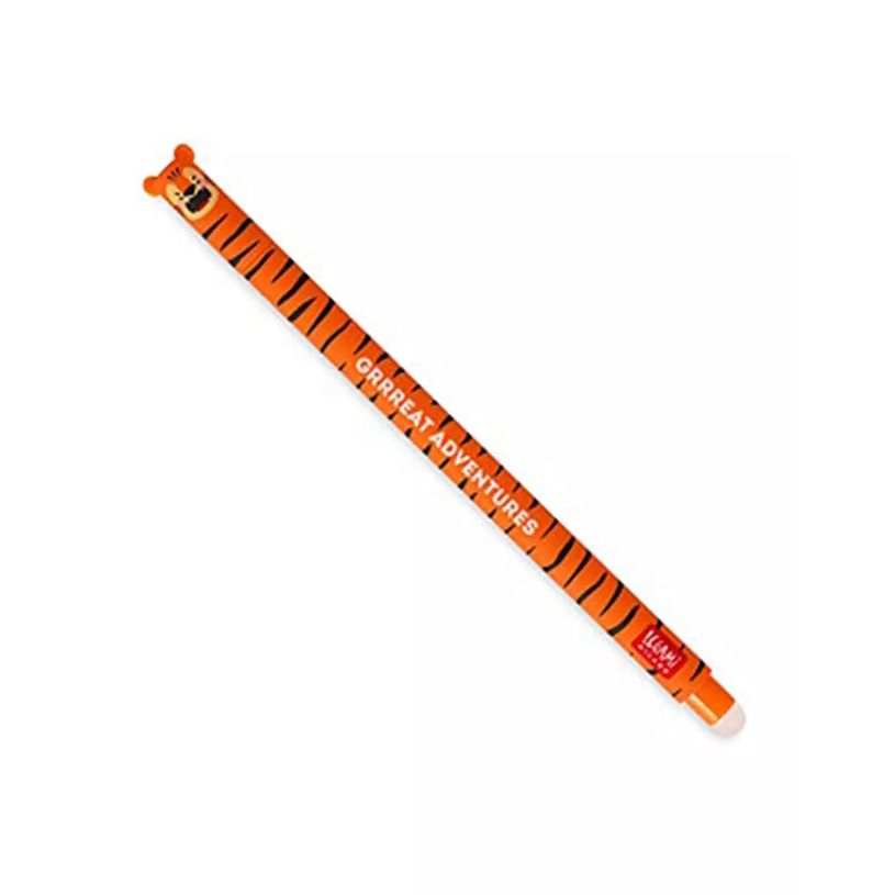 Stylo gel effaçable Legami tigre - encre noire pour écriture scolaire et bureautique