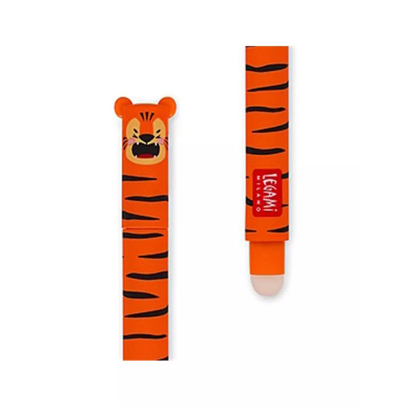 Stylo gel effaçable Legami tigre - encre noire pour écriture scolaire et bureautique
