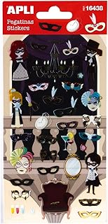 Stickers APLI Bal masqué Secret Masquerade - Autocollants décoratifs pour fêtes et loisirs créatifs