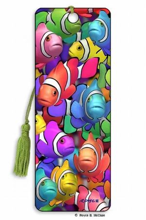 Marque Page 3D Poissons Catwalk - Décoration en Relief pour Livres et Cahiers