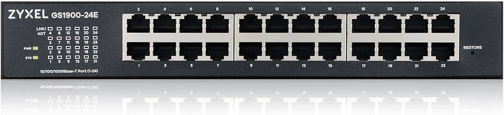 Switch ZyXEL GS1900-24E - 24 Ports Gigabit Ethernet, Web Management, Pour Réseau Professionnel