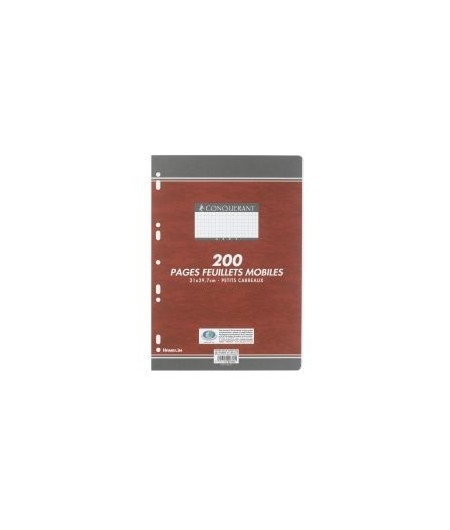 Copies simples Conquerant A4 quadrillé 5x5 petits carreaux perforées - 200 feuilles pour école et bureau