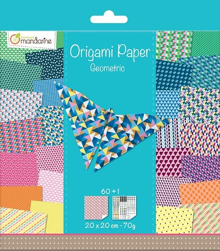 Kit origami Avenue Mandarine Geometric - Feuilles pliables pour loisirs créatifs et activités artistiques