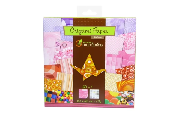 Kit origami Avenue Mandarine Lollipop - Feuilles pliables pour loisirs créatifs et activités artistiques au printemps
