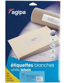 Étiquettes adhésives Apli Agipa 525 pièces - 63,5 x 38,1 mm - coins arrondis pour bureau et organisation