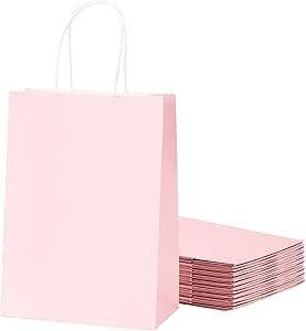 Sac Poignée Ficelle Rose Clair - Dimensions 23x12x30cm pour Transport et Cadeaux