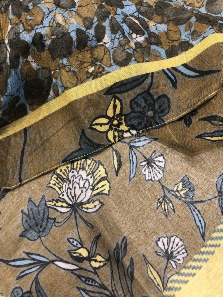 Foulard 100% Viscose vert kaki citron 80x180cm - accessoire textile pour tenue printemps et extérieur
