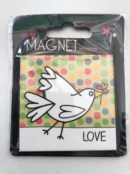 Magnet décoratif Poule Love Aquarupella - 6.4 x 6.4 cm pour décoration et loisirs créatifs printemps Pâques