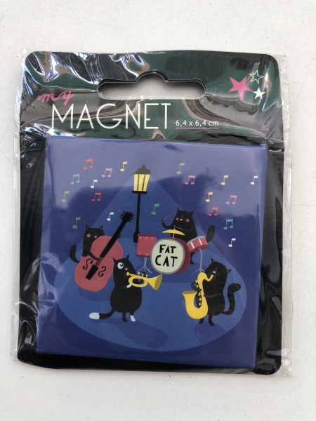 Magnet décoratif Chat musiciens Aquarupella - 6.4 x 6.4 cm pour décoration et loisirs créatifs printemps et Pâques