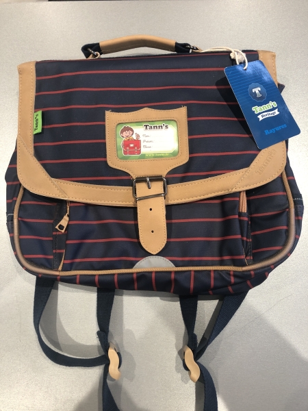 Cartable TANN'S Héritage rayures - Sac à dos scolaire 38 cm pour école primaire