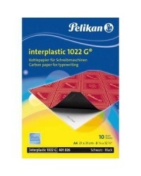 Papier carbone Pelikan INTERPLASTIC dos ciré pour machine dactylographie - feuilles pour copie multiple