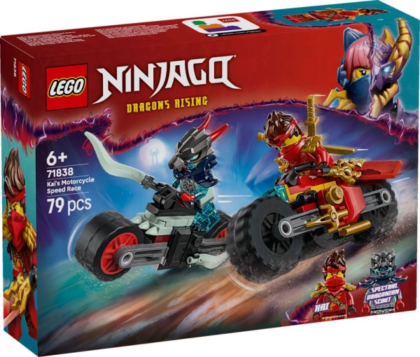 LEGO NINJAGO 71838 - Kai et la Course de Motos - 2 Motos Ninjas avec Minifigurines pour Enfants