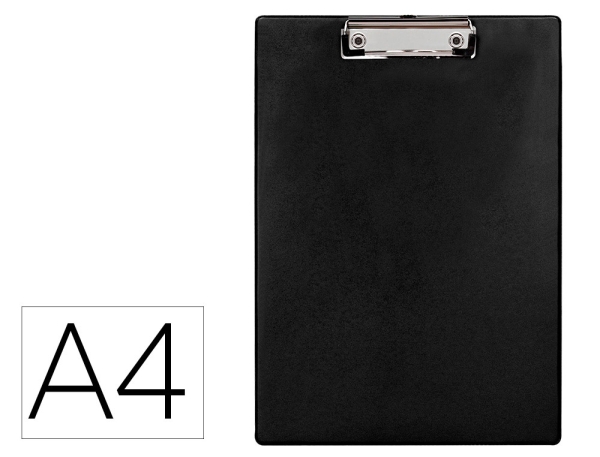Porte-bloc Q-connect A4 plastique 50% recyclé épaisseur 2,1 mm coloris noir pour bureau et organisation
