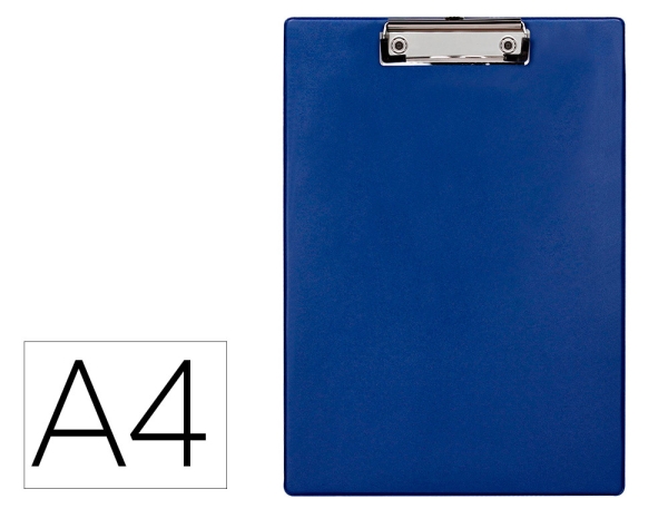 Porte-bloc Q-connect A4 plastique 50% recyclé épaisseur 2,1 mm bleu - pour bureau et organisation
