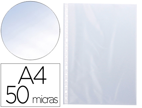 Pochettes polypropylène Q-Connect perforées cristal antistatiques A4 210x297 mm boîte 100 unités pour classement et organisation