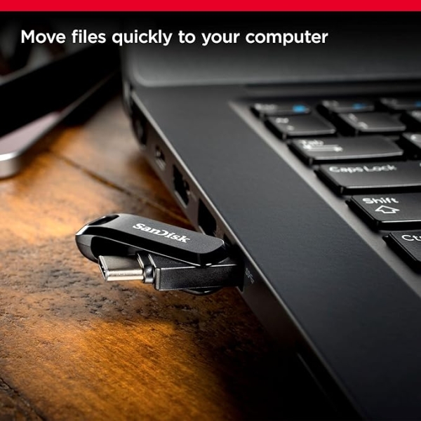 Clé USB SanDisk 64 Go Ultra Dual Drive Go, Clé USB Type-C avec connecteurs USB Type-C et USB Type-A réversibles