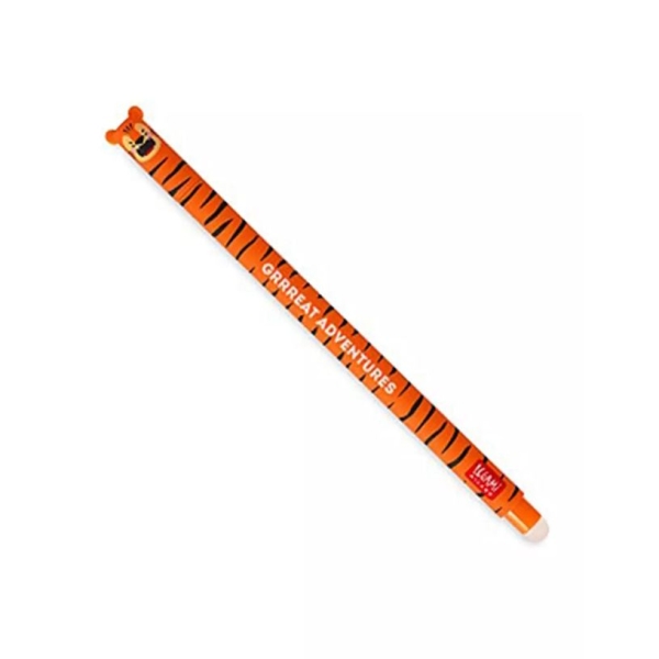 Stylo gel effaçable Legami tigre - encre noire pour écriture scolaire et bureautique