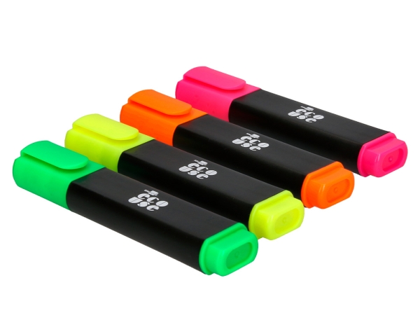 Surligneur Liderpapel Ecouse fluorescent - 4 couleurs assorties - 68% plastique recyclé - pour bureau et école