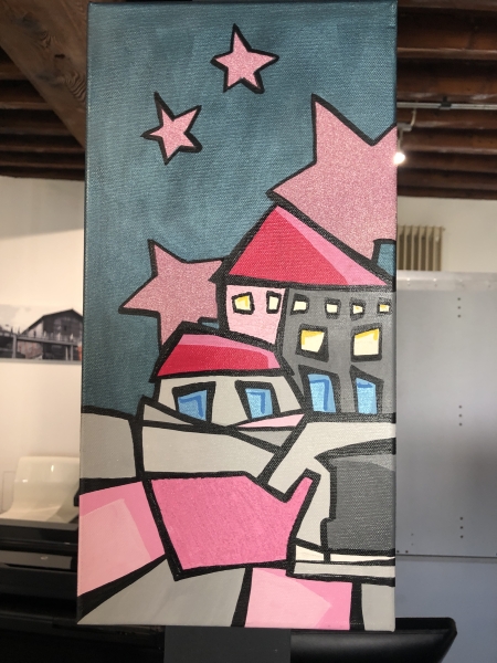 Peinture artisanale unique sur toile coton 
