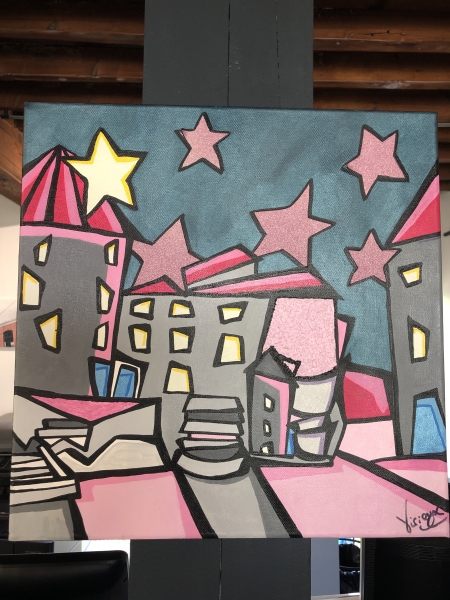 Peinture artisanale unique sur toile coton 