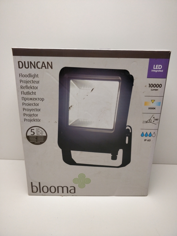 Projecteur extérieur Blooma Duncan noir - 100W IP65 10000 lumen 5000K pour éclairage jardin