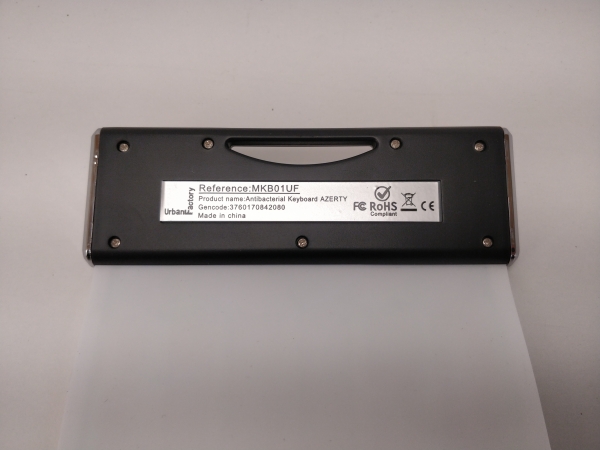 Clavier URBAN FACTORY - Blanc Flexible Azerty Antibactérien - Usage bureautique et nomade