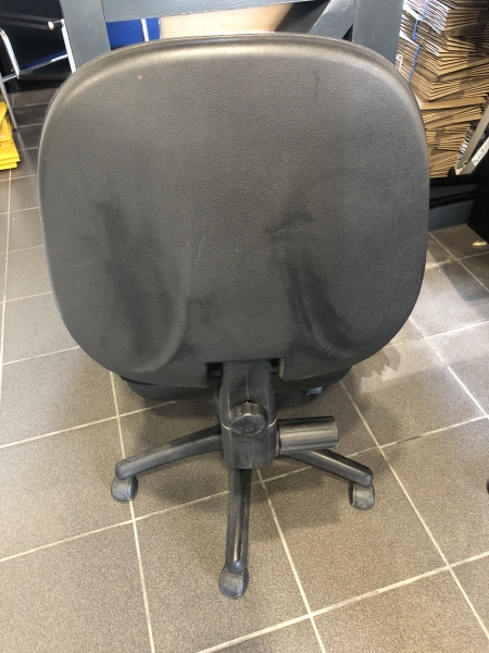 Chaise de bureau rembourrée tissu noir