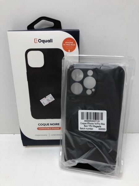 Oquali Coque iPhone 14 Pro Max Noir TPU compatible Magsafe