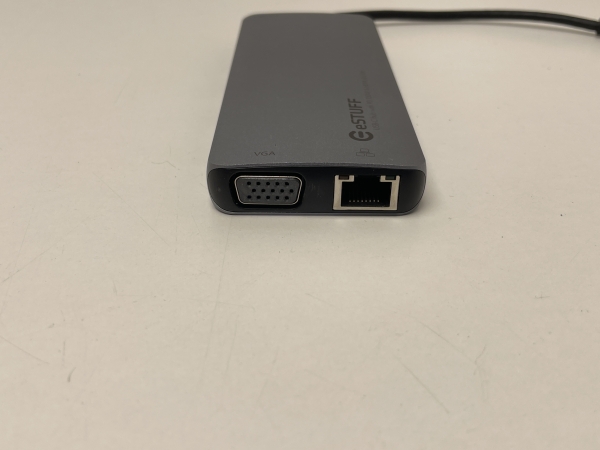 Station d'accueil HUB USB-C eSTUFF - USB-A, VGA, HDMI, Carte SD et Micro, Ethernet, Jack - Pour ordinateur portable