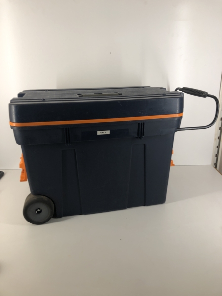 Caisse de rangement sur roulettes - capacité 50L, 2 roues diamètre 11 cm, poignée rétractable pour manutention et transport