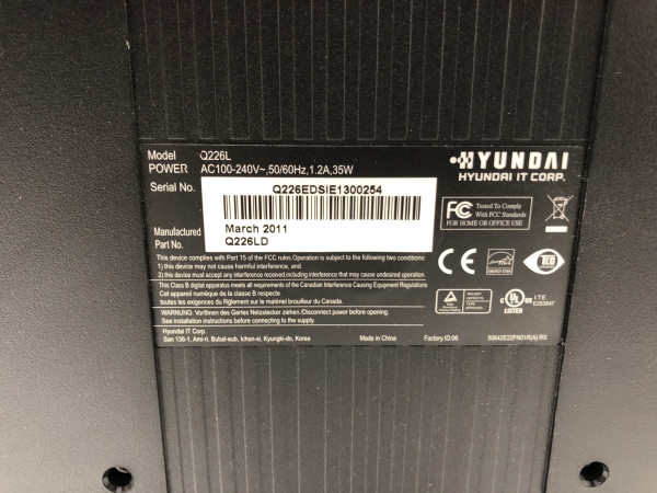 Écran LCD LED Hyundai Q226LD - 21.5