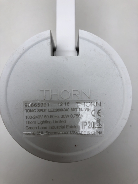 Projecteur LED Thorn Tonic Spot 2800lm 4000K IRC90 - Rail 3 phases