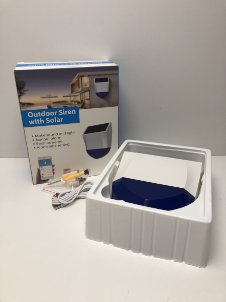 Sirène intelligente extérieure Zigbee Tuya - Panneau solaire, USB/Batterie, IPX5, 95 dB, Type-C