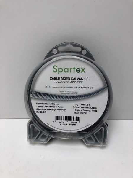 Câble en fil d'acier galvanisé SPARTEX