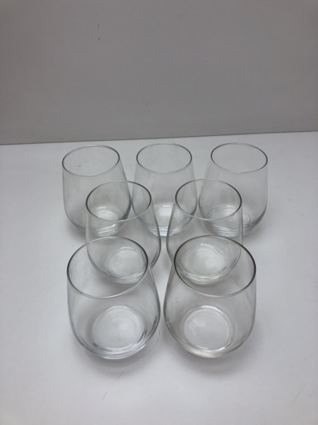Verres à eau transparents - Capacité 270ml, Dimensions 95x60mm, Lot de 7, Usage quotidien