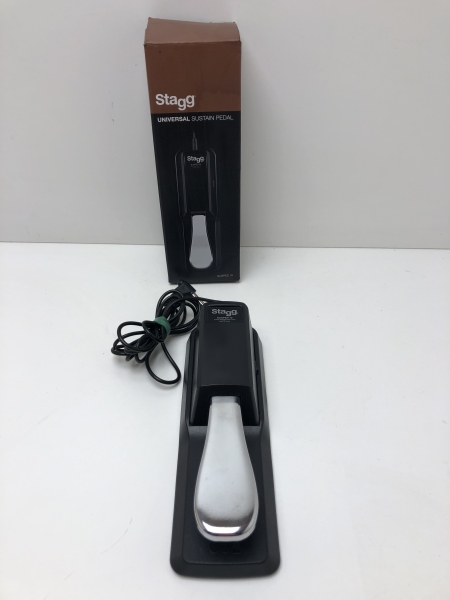 Pédale de Sustain Stagg susped10 - Plastique Robuste Chromée 1,5m Jack 6,35mm pour Pianos et Claviers Électroniques