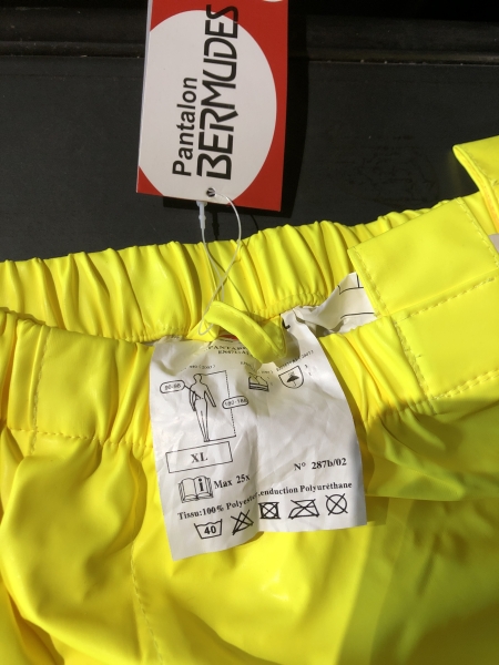Pantalon de pluie haute visibilité Bermudes T2S - Taille XL, Imperméable, Polyester, Classe 2 pour BTP et Logistique