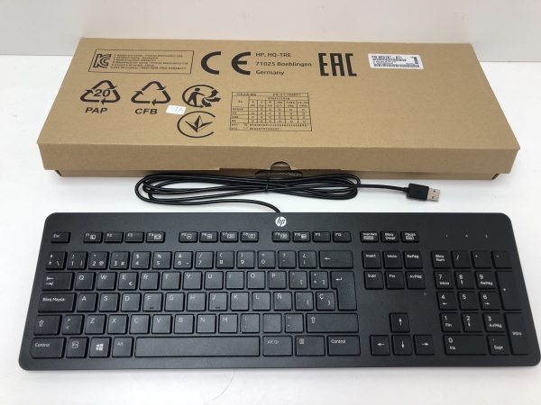Clavier HP Filaire KBAR211 - Connexion USB, Compatible PC, Usage Bureau et Maison